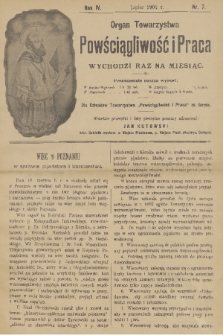 Powściągliwość i Praca : organ Towarzystwa. R. 4, 1901, nr 7