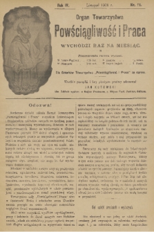 Powściągliwość i Praca : organ Towarzystwa. R. 4, 1901, nr 11