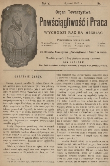 Powściągliwość i Praca : organ Towarzystwa. R. 5, 1902, nr 1