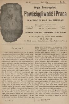 Powściągliwość i Praca : organ Towarzystwa. R. 5, 1902, nr 5