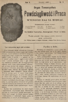 Powściągliwość i Praca : organ Towarzystwa. R. 5, 1902, nr 8