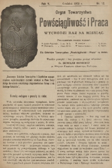 Powściągliwość i Praca : organ Towarzystwa. R. 5, 1902, nr 12