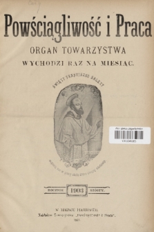 Powściągliwość i Praca : organ Towarzystwa. R. 6, 1903, Spis przedmiotów zawartych w szóstym roczniku „Powściągliwość i Praca”