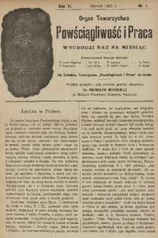 Powściągliwość i Praca : organ Towarzystwa. R. 6, 1903, nr 1