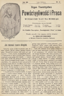 Powściągliwość i Praca : organ Towarzystwa. R. 7, 1904, nr 2