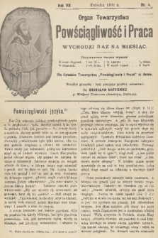 Powściągliwość i Praca : organ Towarzystwa. R. 7, 1904, nr 4