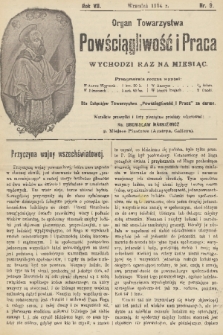 Powściągliwość i Praca : organ Towarzystwa. R. 7, 1904, nr 9