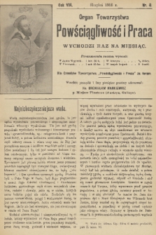 Powściągliwość i Praca : organ Towarzystwa. R. 8, 1905, nr 8