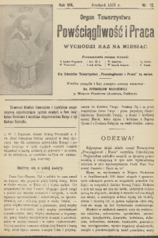 Powściągliwość i Praca : organ Towarzystwa. R. 8, 1905, nr 12