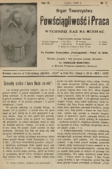 Powściągliwość i Praca : organ Towarzystwa. R. 9, 1906, nr 7
