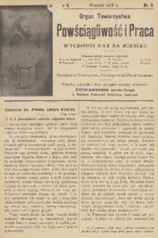 Powściągliwość i Praca : organ Towarzystwa. R. 10, 1907, nr 9