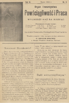 Powściągliwość i Praca : organ Towarzystwa. R. 11, 1908, nr 3