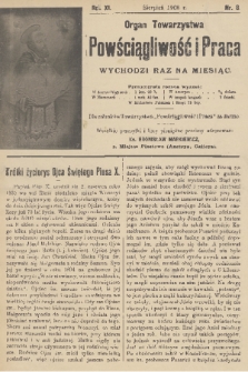 Powściągliwość i Praca : organ Towarzystwa. R. 11, 1908, nr 8