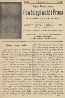 Powściągliwość i Praca : organ Towarzystwa. R. 11, 1908, nr 10