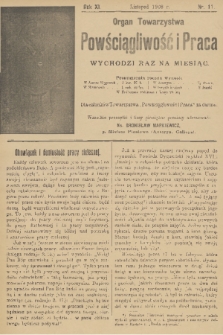 Powściągliwość i Praca : organ Towarzystwa. R. 11, 1908, nr 11