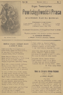 Powściągliwość i Praca : organ Towarzystwa. R. 12, 1909, nr 1