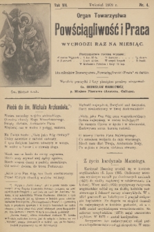 Powściągliwość i Praca : organ Towarzystwa. R. 12, 1909, nr 4