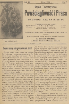 Powściągliwość i Praca : organ Towarzystwa. R. 12, 1909, nr 7