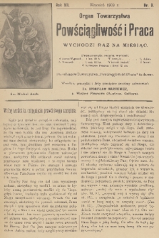 Powściągliwość i Praca : organ Towarzystwa. R. 12, 1909, nr 9