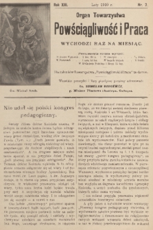 Powściągliwość i Praca : organ Towarzystwa. R. 13, 1910, nr 2