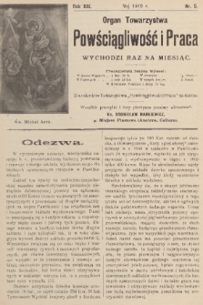 Powściągliwość i Praca : organ Towarzystwa. R. 13, 1910, nr 5