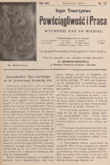 Powściągliwość i Praca : organ Towarzystwa. R. 13, 1910, nr 10