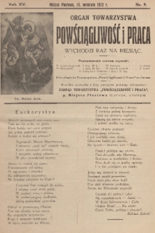 Powściągliwość i Praca : organ Towarzystwa. R. 15, 1912, nr 9