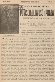 Powściągliwość i Praca : organ Towarzystwa. R. 17, 1914, nr 1