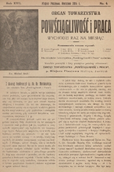 Powściągliwość i Praca : organ Towarzystwa. R. 17, 1914, nr 4