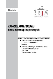 Pełny Zapis Przebiegu Posiedzenia Komisji Gospodarki Morskiej i Żeglugi Śródlądowej (nr 89) z dnia 9 marca 2022 r.