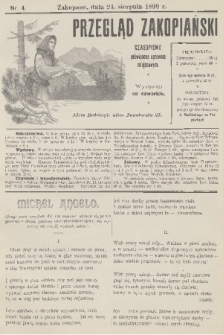 Przegląd Zakopiański: czasopismo poświęcone sprawom miejscowym. [R. 1], 1899, nr 4