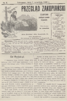 Przegląd Zakopiański: czasopismo poświęcone sprawom miejscowym. [R. 1], 1899, nr 6