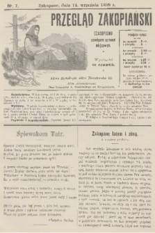 Przegląd Zakopiański: czasopismo poświęcone sprawom miejscowym. [R. 1], 1899, nr 7