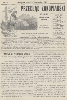 Przegląd Zakopiański: czasopismo poświęcone sprawom miejscowym. [R. 1], 1899, nr 15