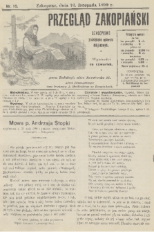 Przegląd Zakopiański: czasopismo poświęcone sprawom miejscowym. [R. 1], 1899, nr 16