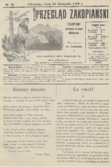 Przegląd Zakopiański: czasopismo poświęcone sprawom miejscowym. [R. 1], 1899, nr 18
