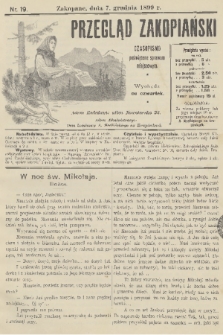 Przegląd Zakopiański: czasopismo poświęcone sprawom miejscowym. [R. 1], 1899, nr 19