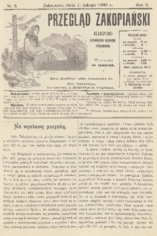 Przegląd Zakopiański: czasopismo poświęcone sprawom miejscowym. R. 2, 1900, nr 5