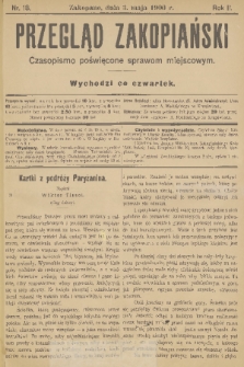 Przegląd Zakopiański: czasopismo poświęcone sprawom miejscowym. R. 2, 1900, nr 18