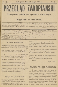 Przegląd Zakopiański: czasopismo poświęcone sprawom miejscowym. R. 2, 1900, nr 21