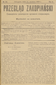 Przegląd Zakopiański: czasopismo poświęcone sprawom miejscowym. R. 2, 1900, nr 25
