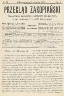 Przegląd Zakopiański: czasopismo poświęcone sprawom miejscowym : organ „Związku Przyjaciół Zakopanego”. R. 2, 1900, nr 31