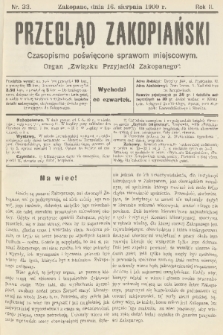 Przegląd Zakopiański: czasopismo poświęcone sprawom miejscowym : organ „Związku Przyjaciół Zakopanego”. R. 2, 1900, nr 33