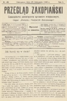 Przegląd Zakopiański: czasopismo poświęcone sprawom miejscowym : organ „Związku Przyjaciół Zakopanego”. R. 2, 1900, nr 48