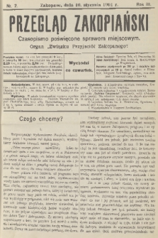 Przegląd Zakopiański: czasopismo poświęcone sprawom miejscowym : organ „Związku Przyjaciół Zakopanego”. R. 3, 1901, nr 2