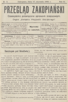 Przegląd Zakopiański: czasopismo poświęcone sprawom miejscowym : organ „Związku Przyjaciół Zakopanego”. R. 3, 1901, nr 3