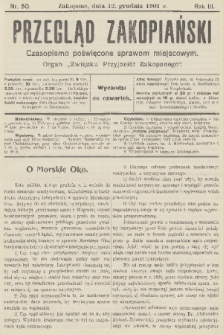 Przegląd Zakopiański: czasopismo poświęcone sprawom miejscowym : organ „Związku Przyjaciół Zakopanego”. R. 3, 1901, nr 50