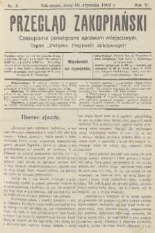 Przegląd Zakopiański: czasopismo poświęcone sprawom miejscowym : organ „Związku Przyjaciół Zakopanego”. R. 4, 1902, nr 3