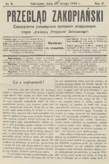 Przegląd Zakopiański: czasopismo poświęcone sprawom miejscowym : organ „Związku Przyjaciół Zakopanego”. R. 4, 1902, nr 9