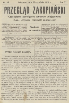 Przegląd Zakopiański: czasopismo poświęcone sprawom miejscowym : organ „Związku Przyjaciół Zakopanego”. R. 4, 1902, nr 52